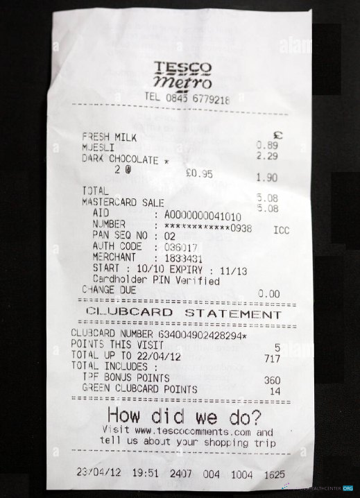 Download Tesco retail payment check Photoshop template